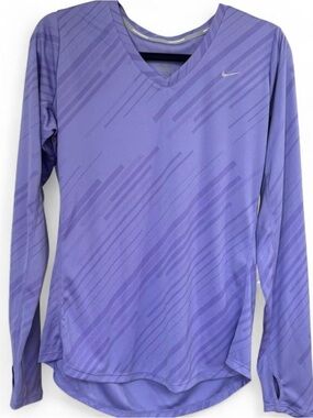 💜 Nike Running Dri-Fit Long Sleeve Top Lavender | L | Like New
